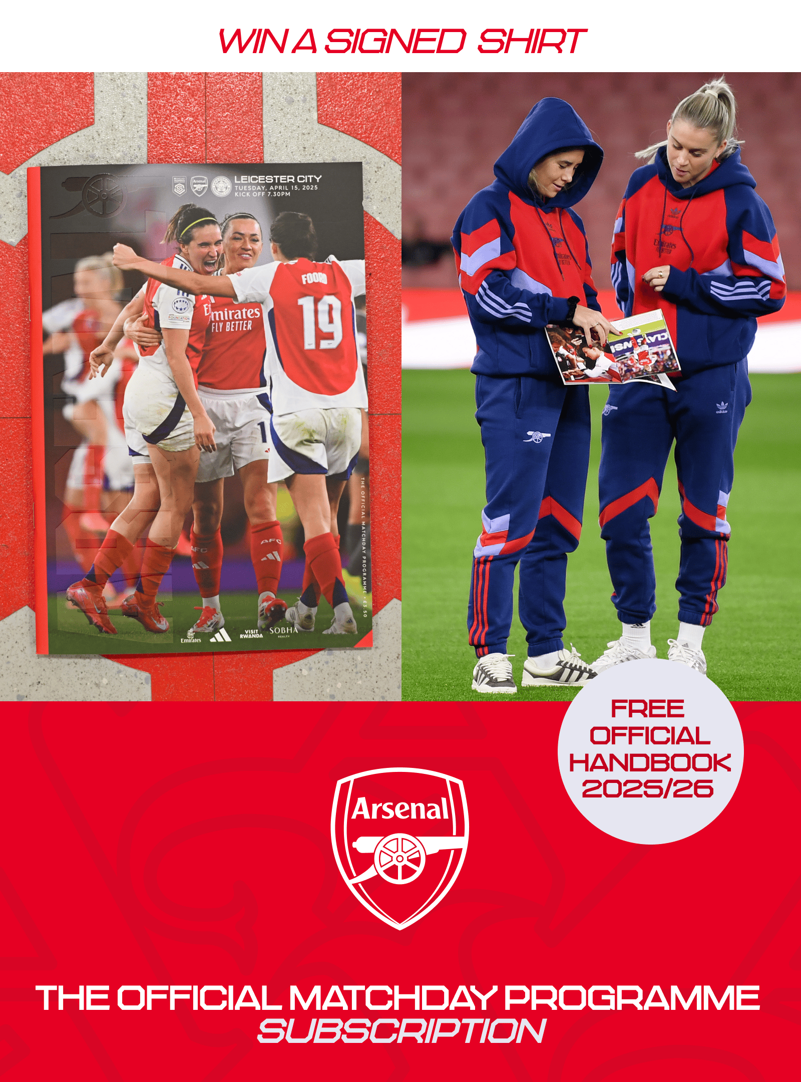 記念グッズ Arsenal Official Matchday Programme ARSENAL WOMEN PROGRAMME SUBSCRIPTION 2025/26 * ALL HOME ISSUES